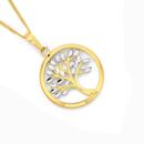 9ct-Gold-Two-Tone-Diamond-Cut-Tree-of-Life-Circle-Pendant Sale