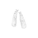 Silver-6x18mm-Tapered-Filigree-Hoop-Earrings Sale