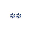 Sterling-Silver-Dark-Blue-Cubic-Zirconia-Flower-Cluster-Earrings Sale