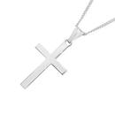 Sterling-Silver-25mm-Square-Edge-Cross-Mens-Pendant Sale