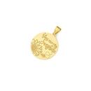 9ct-Gold-Sunflower-Bee-Message-Disc-Pendant Sale