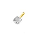 9ct-Gold-Diamond-Cushion-Cluster-Pendant Sale