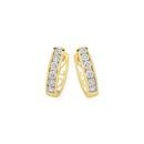 9ct-Gold-Diamond-Channel-Set-Huggie-Earrings Sale