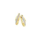 9ct-Gold-Diamond-Double-Swirl-Huggie-Earrings Sale