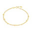 9ct-Gold-19cm-Double-Strand-Diamond-Cut-Bead-Bracelet Sale