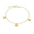 9ct-Gold-19cm-Sunflower-Bee-Trace-Bracelet Sale