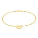 9ct-Gold-19cm-Double-Trace-with-Floating-Heart-Bracelet Sale