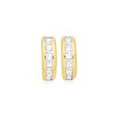 9ct-Gold-Cubic-Zirconia-Channel-Half-Hoop-Stud-Earrings Sale