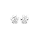 Silver-CZ-Paw-Stud-Earrings Sale