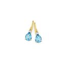 9ct-Gold-Blue-Topaz-Diamond-Pear-Grace-Earrings Sale