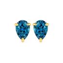 9ct-Gold-London-Blue-Topaz-Pear-Stud-Earrings Sale