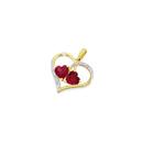 9ct-Gold-Created-Ruby-Diamond-Heart-Pendant Sale