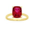 9ct-Gold-Created-Ruby-Claw-Ring Sale