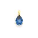 9ct-Gold-Created-Sapphire-Pear-Pendant Sale