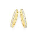 9ct-Gold-15mm-Cubic-Zirconia-Hoop-Earrings Sale