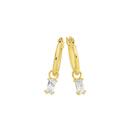 9ct-Gold-Cubic-Zirconia-Drop-Hoop-Earrings Sale