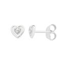 Sterling-Silver-Cubic-Zirconia-Delicate-Heart-Stud-Earrings Sale