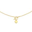 9ct-Gold-45cm-Flat-Heart-Fob-Belcher-Necklet Sale