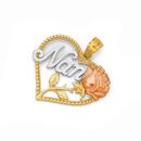 9ct-Gold-Tri-Tone-Nan-Rose-Beaded-Open-Heart-Pendant Sale