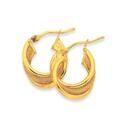 9ct-Gold-10mm-Plain-Patterned-Triple-Hoop-Earrings Sale