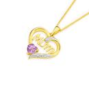 9ct-Gold-Amethyst-Diamond-Mum-Heart-Pendant Sale