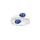 Silver-Blue-Pear-Glass-CZ-Wrap-Ring Sale