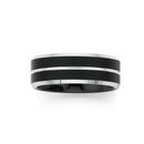 Tungsten-Carbide-Matt-Black-Silver-Line-Ring Sale