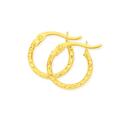 9ct-Gold-2x10mm-Diamond-cut-Hoop-Earrings Sale