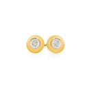 9ct-Gold-Diamond-Bezel-Stud-Earrings Sale