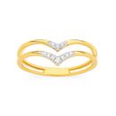 9ct-Gold-Diamond-Double-V-Shape-Ring Sale