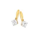 9ct-Gold-Cubic-Zirconia-Hook-Earrings Sale