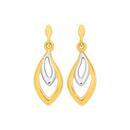 9ct-Gold-Two-Tone-Double-Swirl-Eyelet-Drop-Stud-Earrings Sale