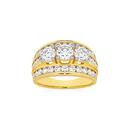 Alora-10ct-Gold-Lab-Grown-Diamond-Three-Row-Trilogy-Band Sale