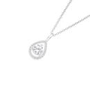 Silver-CZ-Beaded-Pear-Frame-Pendant Sale