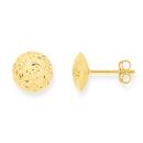9ct-Gold-10mm-Diamond-cut-Dome-Stud-Earrings Sale