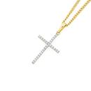 9ct-Gold-Diamond-Cross-Pendant Sale