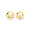 9ct-Gold-Cultured-Freshwater-Pearl-Framed-Stud-Earrings Sale