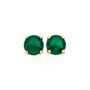9ct-Gold-Created-Emerald-Studs Sale