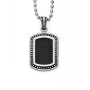 Steel-Black-Leather-Oxidised-Border-Dogtag Sale