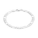 Silver-21cm-Solid-Flat-Figaro-31-Bracelet Sale
