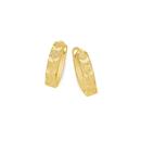 9ct-Gold-Diamond-Cut-Stardust-V-Pattern-Huggie-Earrings Sale