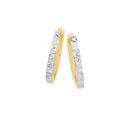 9ct-Gold-Two-Tone-11mm-Sparkle-Huggie-Earrings Sale