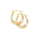 9ct-Gold-Tri-Tone-Diamond-Tight-Twist-Mini-Creole-Earrings Sale