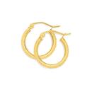 9ct-Gold-2x12mm-Diamond-Cut-Hoop-Earrings Sale