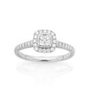 9ct-White-Gold-Diamond-Cushion-Shape-Ring Sale