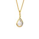 9ct-Gold-Freshwater-Pearl-Diamond-Pendant Sale