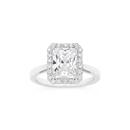Silver-Square-Frame-CZ-Cluster-Dress-Ring Sale
