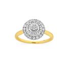 9ct-Two-Tone-Gold-Diamond-Round-Cluster-Ring Sale