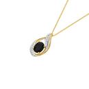 9ct-Gold-Black-Sapphire-Diamond-Pendant Sale