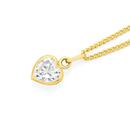 9ct-Gold-Cubic-Zirconia-Heart-Pendant Sale